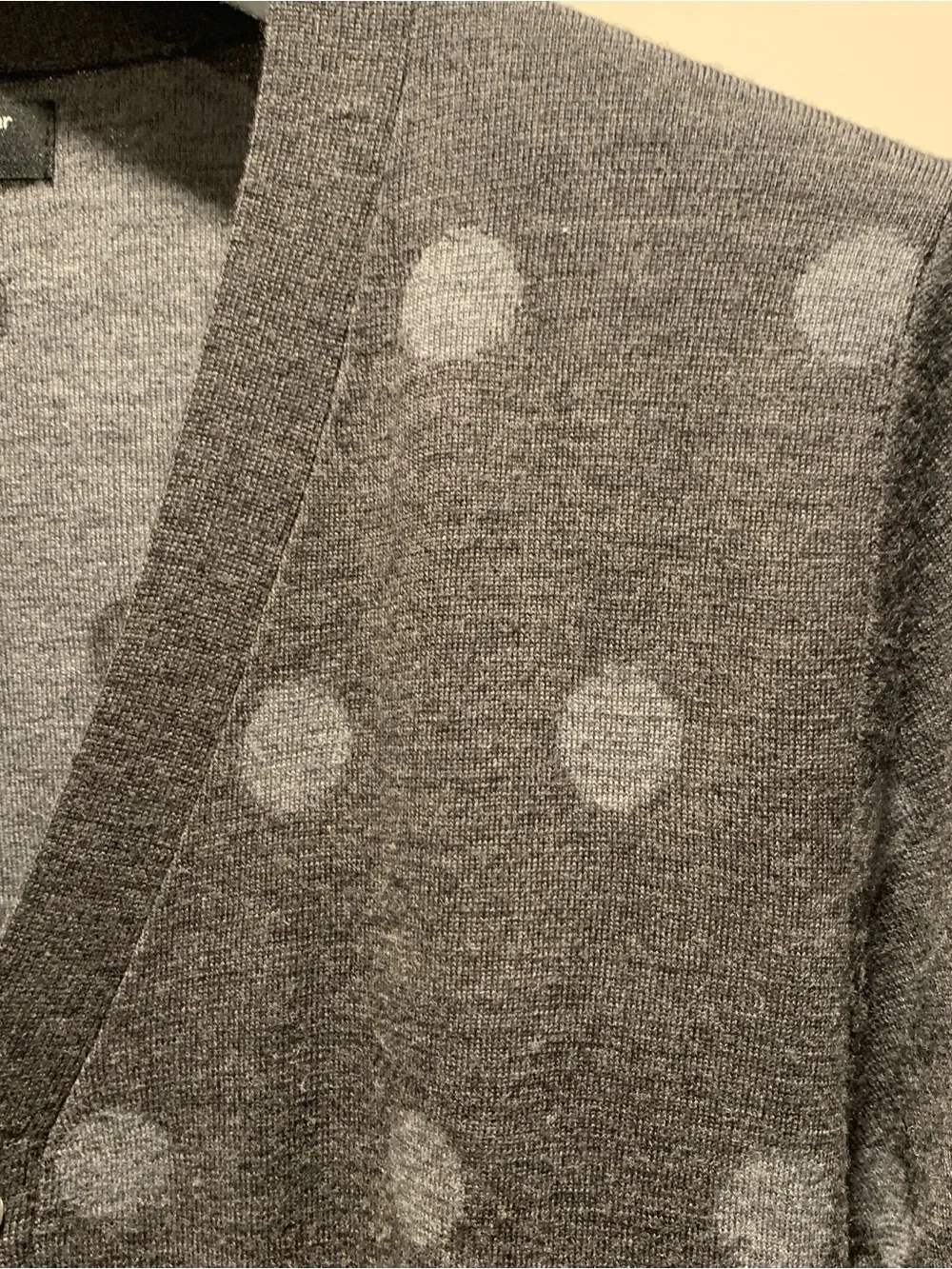 Meticulous Knitwear Men's Charcoal Gray Polka Dot Cardigan